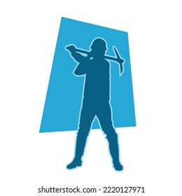 minero masculino. silueta vectorial de obrero de construcción. ropa de casco y herramientas