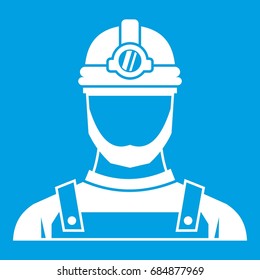 Male miner icon white
