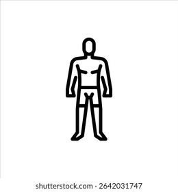 Male MMA fighter outline icon. Mixed martial arts fighter black line illustration.