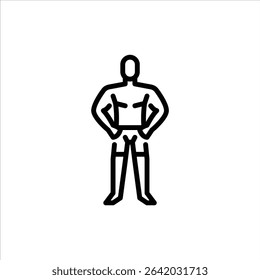Male MMA fighter pose outline icon. Mixed martial arts fighter black line illustration.
