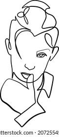 Male model line art vector. Like gesture