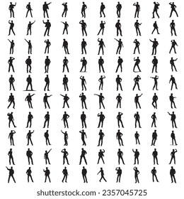 male model silhouette illustration set