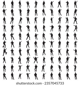 male model silhouette illustration set