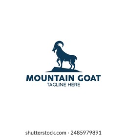 Male mountain goat logo design.