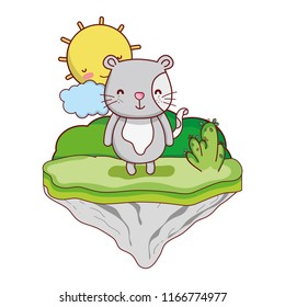 male mouse animal in the float island