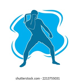 male muay thai martial arts vector silhouette