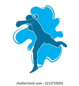 male muay thai martial arts vector silhouette