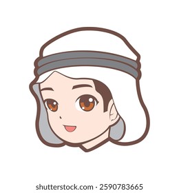 Male Muslim Middle East Chibi Head Icon