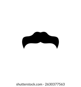 male mustache black silhouette vector icon 