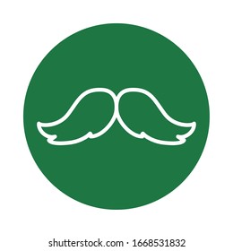 Male mustache block style icon design, Hair gentleman man style face retro facial beard and fashion theme Vector illustration