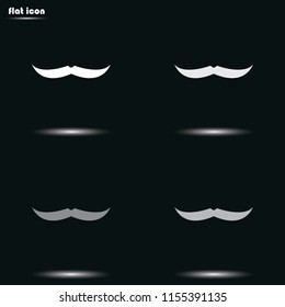Male mustache flat grayscale vector icon.