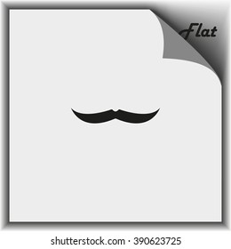 Male mustache icon. Flat illustration.