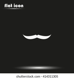 Male mustache icon. Flat illustration.