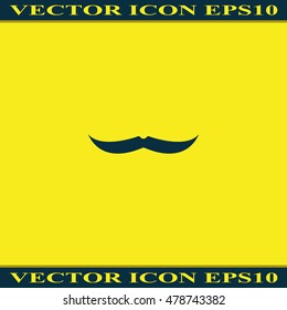 Male mustache icon. Flat illustration.