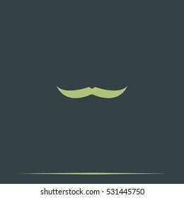 Male mustache icon. Flat illustration.