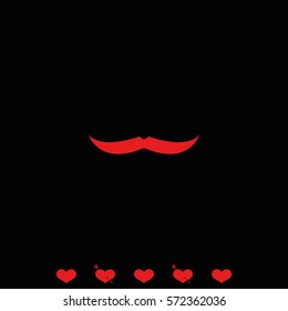 Male mustache icon. Flat illustration.