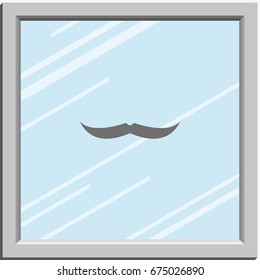 Male mustache icon. Flat illustration.