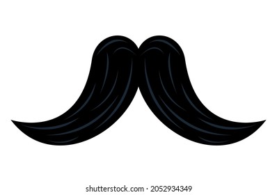 male mustache silhouette isolated icon