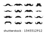 Male mustache styles black vector icons set. Various moustache types, men facial hair silhouette illustrations isolated on white background. Barbershop logotype decorative design elements pack