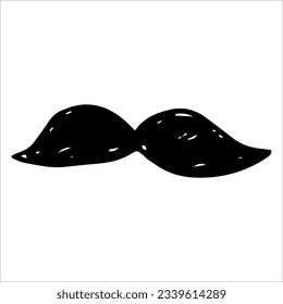 Männlicher Schnurrbart, Vektorelement auf weißem Hintergrund. Salon. Schönheit. Barbershop. Symbol für Design.