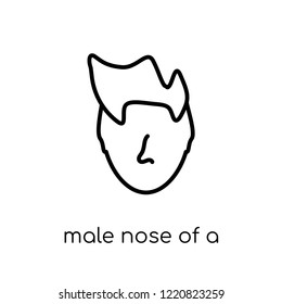 Male nose of a line icon. Trendy modern flat linear vector Male nose of a line icon on white background from thin line Human Body Parts collection, editable outline stroke vector illustration