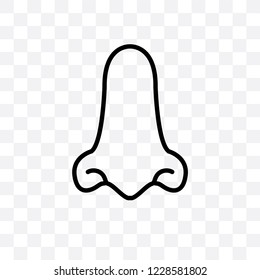 Male nose of a line vector linear icon isolated on transparent background, Male nose of a line transparency concept can be used for web and mobile