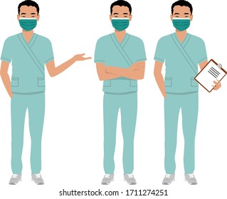 male nurse with face mask 