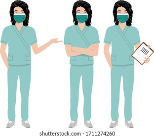 male nurse with face mask 