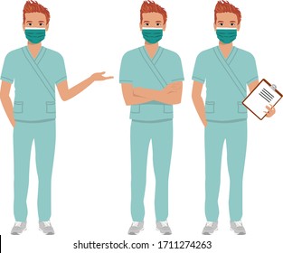 male nurse with face mask 