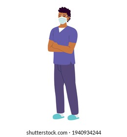male nurse with facial mask