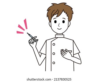 Male nurse. health care worker. Vector illustration.