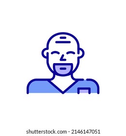 Male Nurse. Healthcare Worker Icon. Pixel Perfect, Editable Stroke, Color