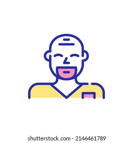 Male Nurse. Healthcare Worker Icon. Pixel Perfect, Editable Stroke, Fun Color