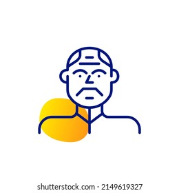 Male Nurse. Healthcare Worker Icon. Pixel Perfect, Editable Stroke, Line Art Color