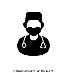 Male Nurse icon in vector. Logotype
