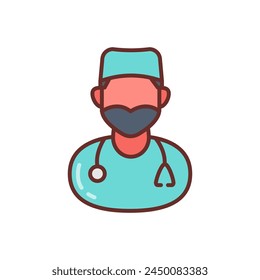 Male Nurse icon in vector. Logotype
