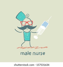 male nurse  with a syringe