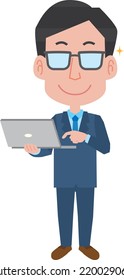 Trabajador de oficina masculino con computadora