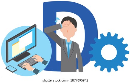 Trabajador de oficina masculino haciendo el trabajo