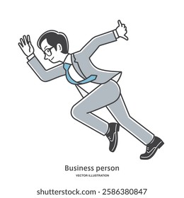 Male office worker making a dash for the start