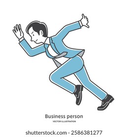 Male office worker making a dash for the start