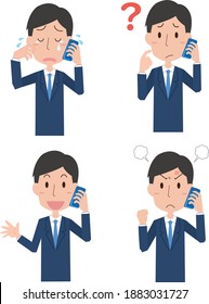 Male office worker talking on a mobile phone