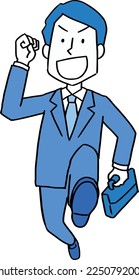Männlicher Büroangestellter geht fröhlich