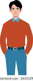 a male office worker wearing neat clothes