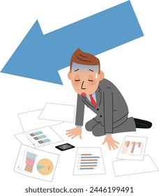 A male office worker who is depressed due to poor performance at work