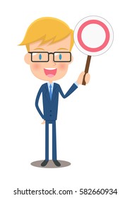 Male office worker  who shows correct answers
