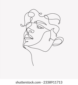 Male one line drawing vector minimalist logo