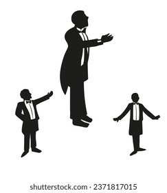 Male opera singer set. vector illustration
