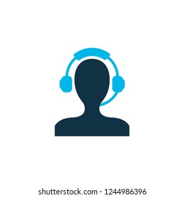 Male operator icon colored symbol. Premium quality isolated call center element in trendy style.