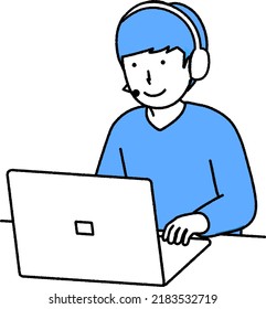 Male operator illustration : Vector